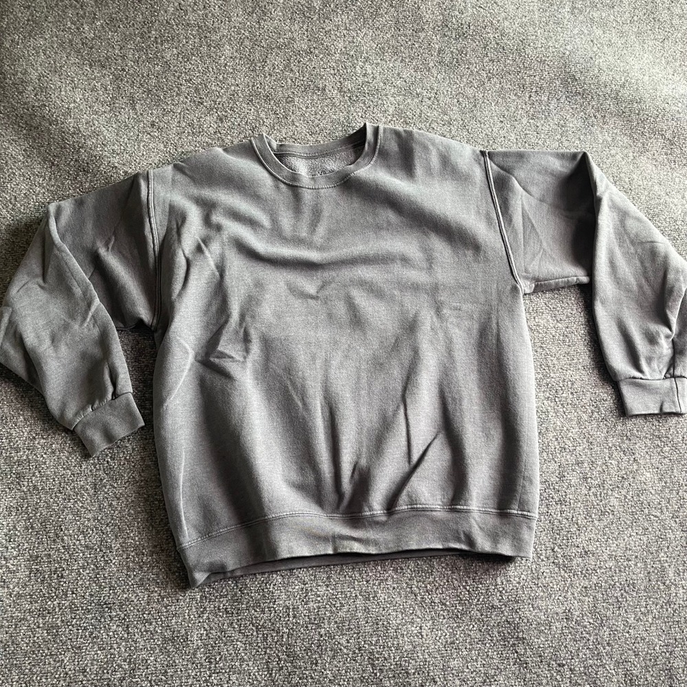 Fruit of the Loom Mens Crewneck Sweatshirt Large‎ Charcoal Grey Faded Fleece